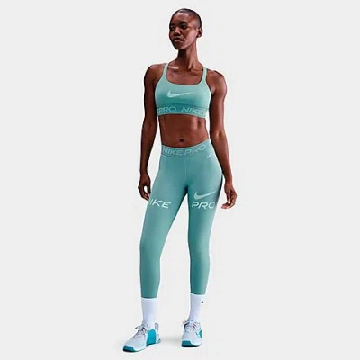 NIKE WOMEN'S PRO MID-RISE 7/8 MESH-PANEL GRAPHIC LEGGINGS