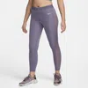 Nike Women's  Pro Mid-rise 7/8 Mesh-paneled Leggings In Purple
