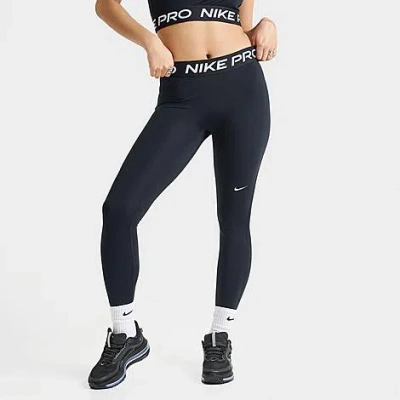 Nike Women's Pro Mid-rise Full-length Leggings In Black