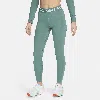 Nike Women's  Pro Mid-rise Mesh-paneled Leggings In Green