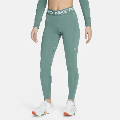 Nike Women's  Pro Mid-rise Mesh-paneled Leggings In Bicoastal/ White