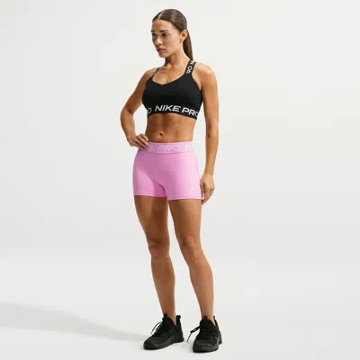 Nike Women's  Pro Mid-rise 3" Biker Shorts In Pink