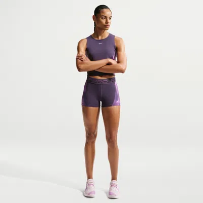 Nike Women's  Pro Mid-rise 3" Shorts In Purple