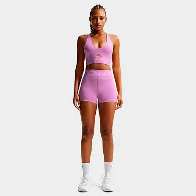 Nike Women's Pro Sculpt High-waisted 3" Biker Shorts In Pink