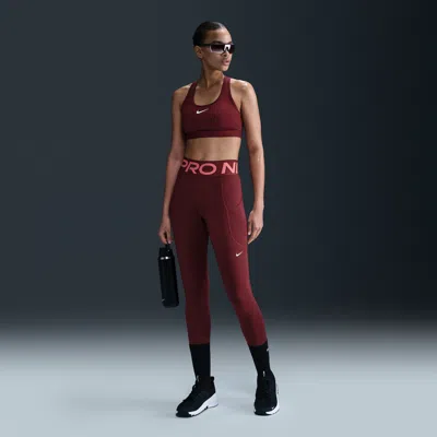 Nike Women's  Pro Sculpt High-waisted 7/8 Leggings With Pockets In Red