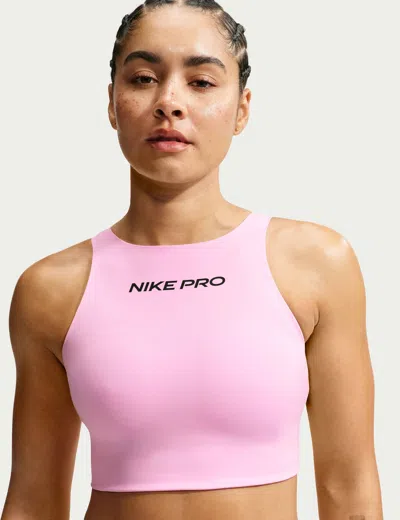 Nike Women's Pro Sculpt Medium Support Padded Sports Bra In Pink