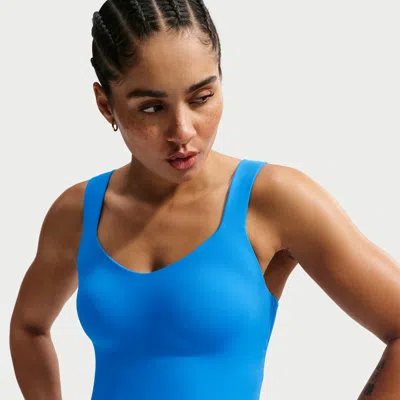 Nike Women's  Pro Sculpt Medium-support Padded Sports Bra Tank Top In Blue