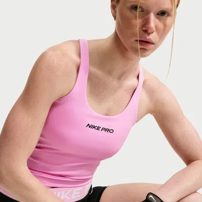 Nike Women's  Pro Sculpt Medium-support Padded Sports Bra Tank Top In Pink