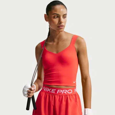Nike Women's  Pro Sculpt Medium-support Padded Sports Bra Tank Top In Red
