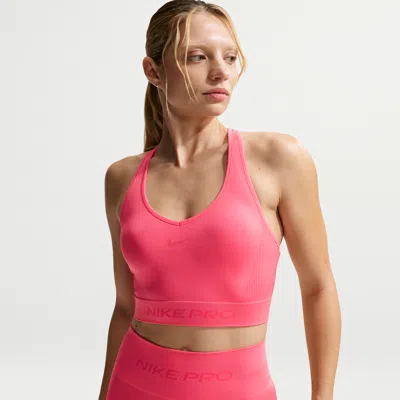 Nike Women's  Pro Seamless Dri-fit Cropped Tank Top In Pink