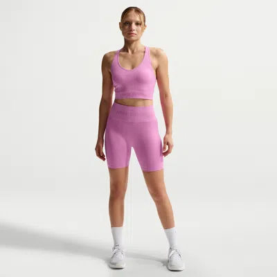 Nike Women's  Pro Seamless Dri-fit High-waisted 5" Biker Shorts In Pink