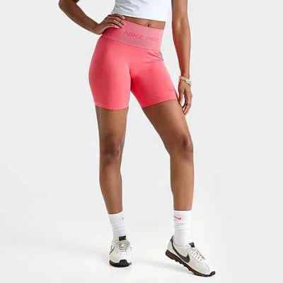 Nike Women's Pro Seamless Dri-fit High-waisted 5" Biker Shorts In Pink