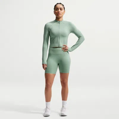 Nike Women's  Pro Seamless Dri-fit High-waisted 5" Biker Shorts In Green