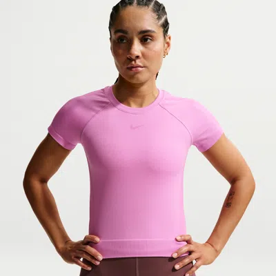 Nike Women's  Pro Seamless Dri-fit T-shirt In Purple