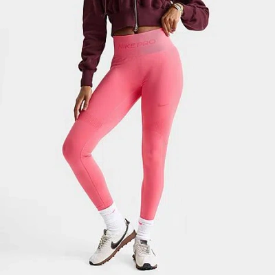 Nike Women's Pro Seamless High-waisted 7/8 Leggings In Pink