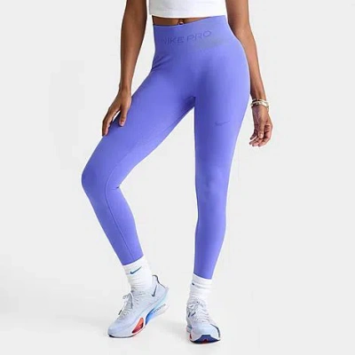 Nike Women's Pro Seamless High-waisted 7/8 Leggings In Purple