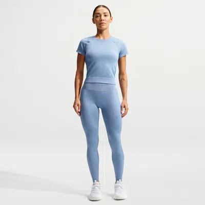 Nike Women's  Pro Seamless High-waisted 7/8 Leggings In Blue