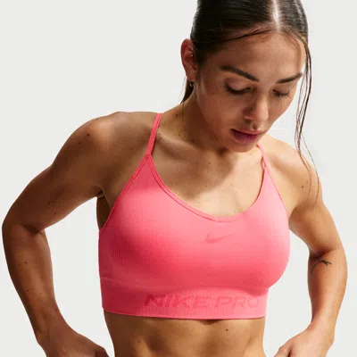 Nike Women's  Pro Seamless Light-support Padded Sports Bra In Pink