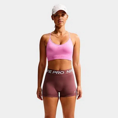 Nike Women's Pro Seamless Light-support Padded Sports Bra In Pink