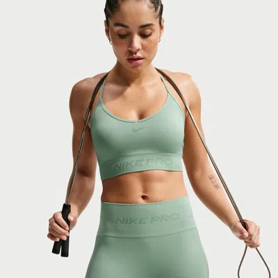 Nike Women's  Pro Seamless Light-support Padded Sports Bra In Green