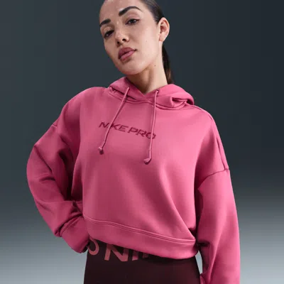 Nike Women's  Pro Therma-fit Fleece Hoodie In Pink