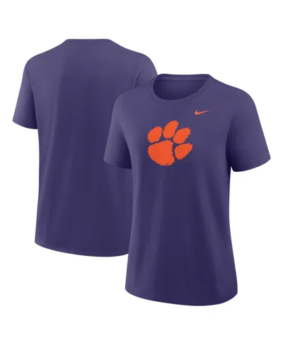 Nike Women's Purple Clemson Tigers Primary Logo T-shirt