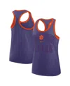 Nike Purple Clemson Tigers Primetime Tri-blend Racerback Tank Top In Blue