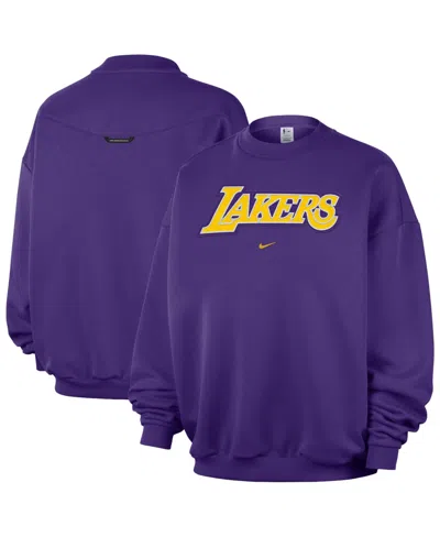 Nike Women's Purple Los Angeles Lakers Standard Issue Wordmark Fleece Crewneck Sweatshirt