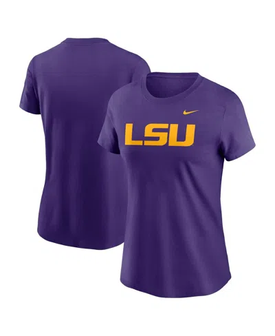 Nike Women's Purple Lsu Tigers Primetime Evergreen Logo T-shirt