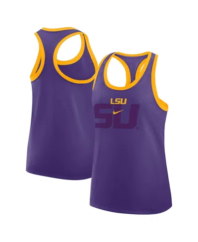 Nike Women's Purple Lsu Tigers Primetime Tri-blend Racerback Tank Top
