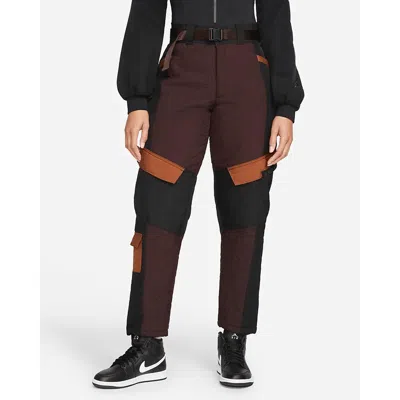 Nike Women's Quilted Panel Fleece Pants In Multicolor In Brown