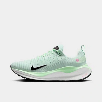 Nike Women's React Infinity Run Flyknit 4 Running Shoes In Barely Green/vapor Green/playful Pink/black