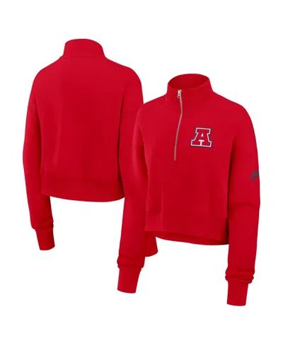 Nike Women's Red Arizona Wildcats Legacy Elevated Logo Cropped Half-zip Sweatshirt