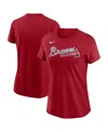 Nike Women's Red Atlanta Braves Wordmark T-shirt In Red