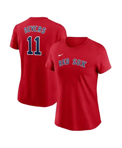 Nike Women's Red Boston Red Sox Fuse Name Number T-shirt