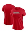 Nike Women's Red Cleveland Guardians Wordmark T-shirt In Red