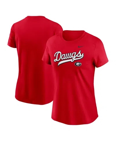 Nike Women's Red Georgia Bulldogs Local Script T-shirt