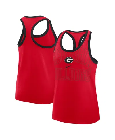 NIKE WOMEN'S RED GEORGIA BULLDOGS PRIMETIME TRI-BLEND RACERBACK TANK TOP