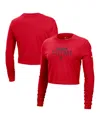 Nike Red Miami Heat 2024/25 City Edition Essential Logo Slim Fit Long Sleeve Cropped T-shirt In Red