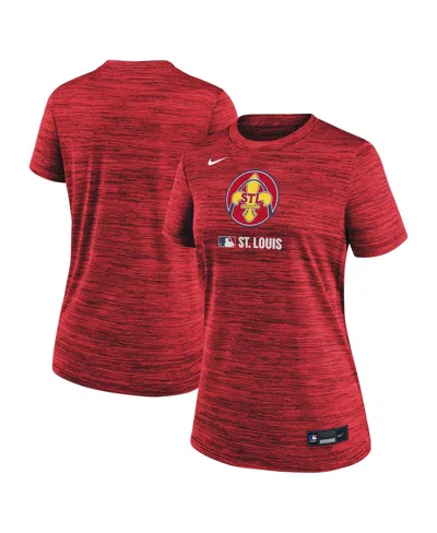 NIKE WOMEN'S RED ST. LOUIS CARDINALS AUTHENTIC COLLECTION CITY CONNECT VELOCITY PERFORMANCE T-SHIRT