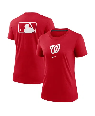 Nike Women's Red Washington Nationals Authentic Collection Early Work Tri-blend T-shirt