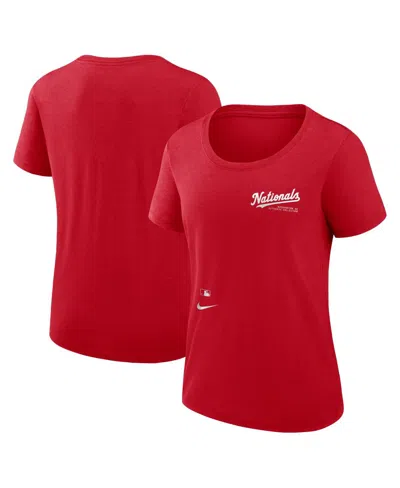 Nike Women's Red Washington Nationals Authentic Collection Performance Scoop Neck T-shirt