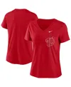 Nike Women's Red Washington Nationals Local Team Tri-blend V-neck T-shirt In Red