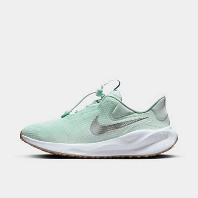 Nike Women's Revolution 7 Easyon Running Shoes In Barely Green/white/hemp/metallic Silver
