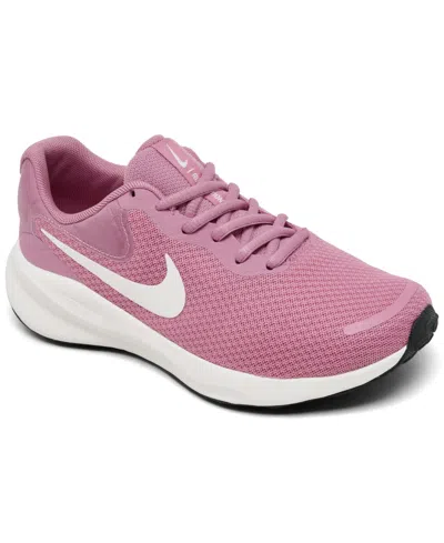 Nike Women's Revolution 7 Wide Width Running Sneakers From Finish Line In Elm Panel,sail