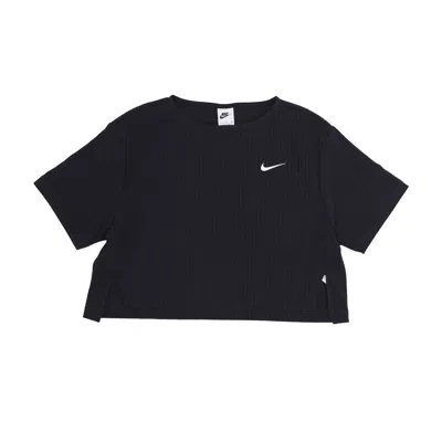 Nike Women's Rib Jersey Top Black/white T-shirt