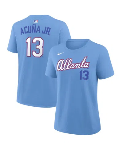 Nike Ronald Acuna Jr. Atlanta Braves City Connect  Women's Mlb T-shirt In Blue