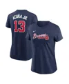 Nike Women's Ronald Acuna Jr. Navy Atlanta Braves Fuse Name Number T-shirt In Navy