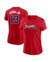 Nike Women's Ronald Acuna Jr. Red Atlanta Braves Fuse Name Number T-shirt In Red