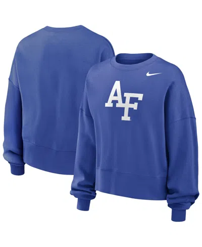 Nike Women's Royal Air Force Falcons Phoenix Fleece Pullover Sweatshirt In Blue